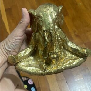 Gold Elephant Figurine - Meditative Home Decor